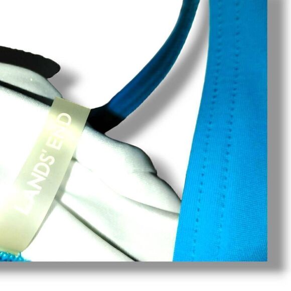 Lands End Womens Swimsuit Sz Small Blue One Piece Tank High Leg Tugless Sporty - Picture 10 of 10